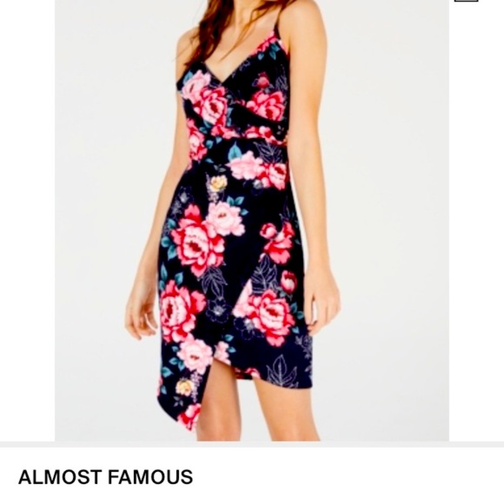 Almost Famous floral asymmetrical body on dress